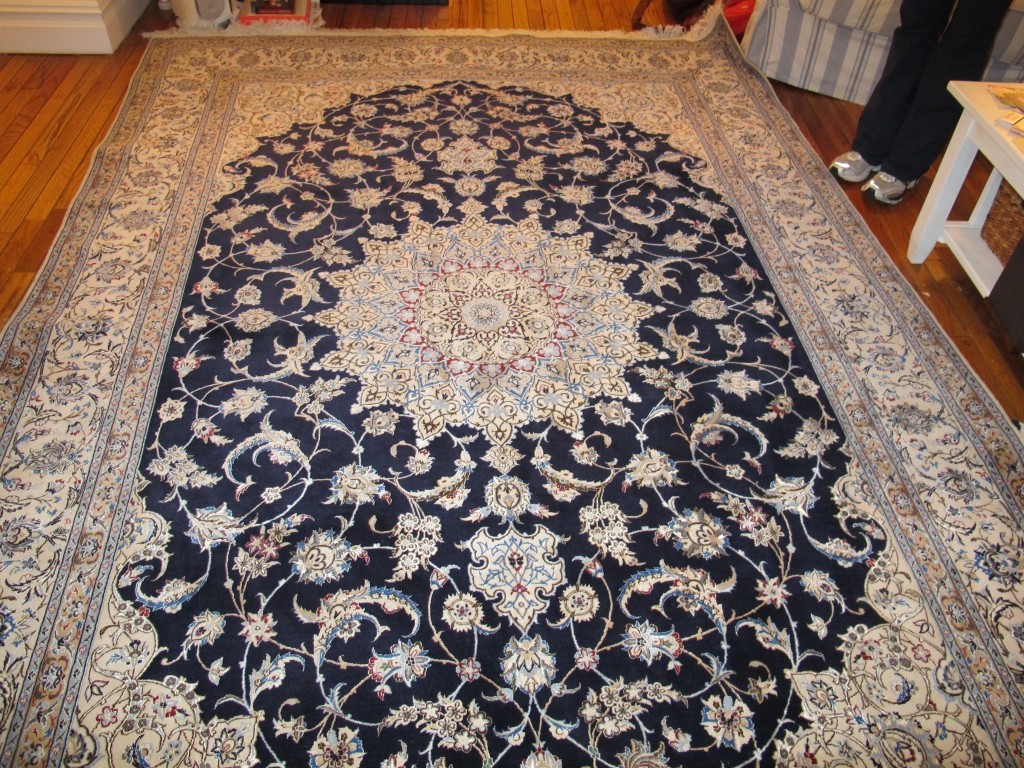 silk rug after stain removal