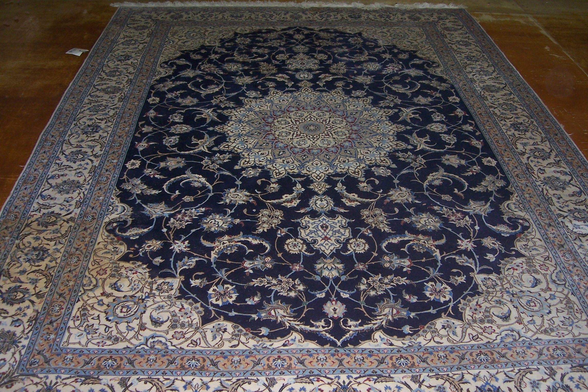 silk rug stain before